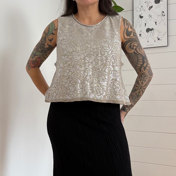 Free people metallic crop knit top - Picture 5 of 5